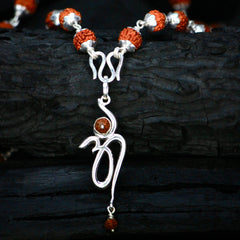 New Om Pendant with Orignal Rudraksha Mala