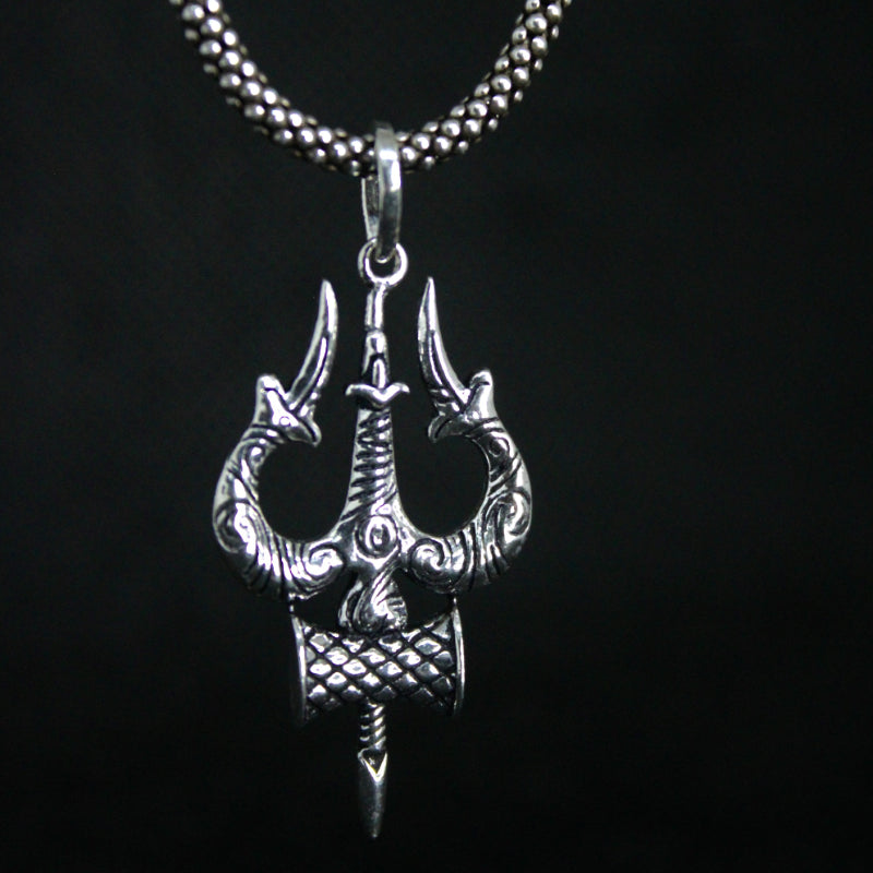 Trishul Pendant with Oxidised Chain