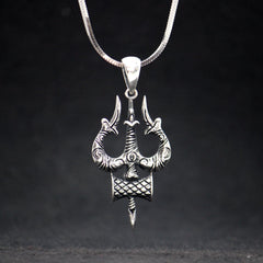 Trishul Pendant with Silver Chain