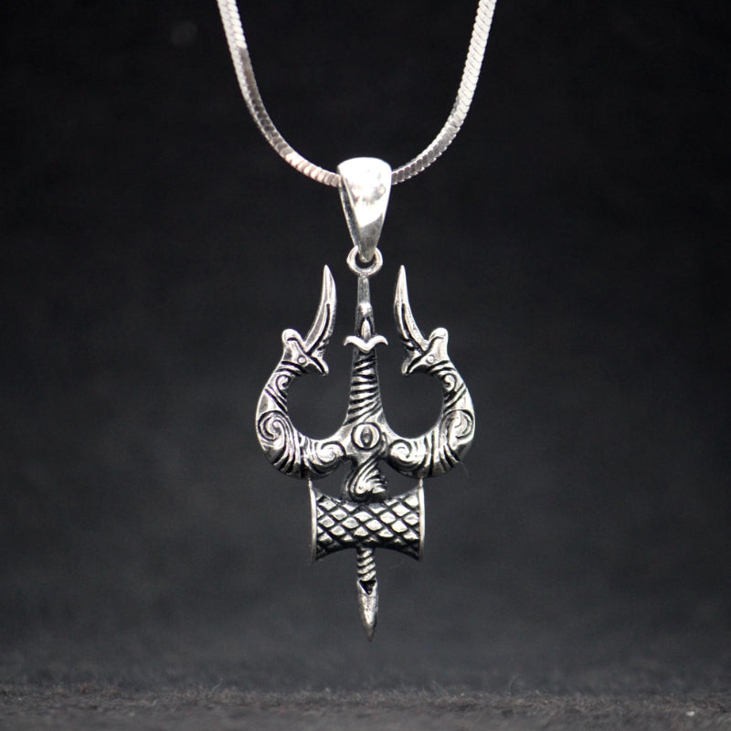 Trishul Pendant with Silver Chain