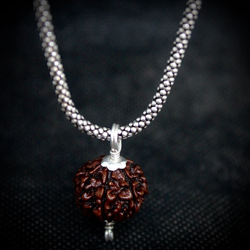 7 Mukhi Pendent with Silver Oxidised Chain