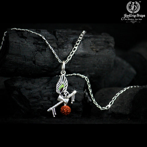 Stylish Silver Om Pendant Chain