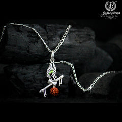 Stylish Silver Om Pendant Chain